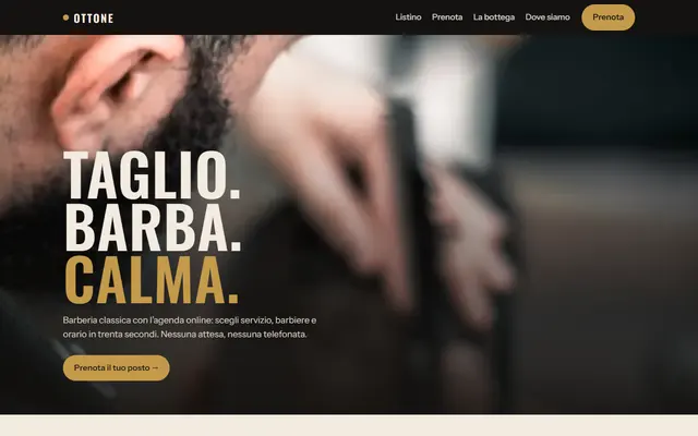 Anteprima del sito dimostrativo Barberia Ottone (barbiere)
