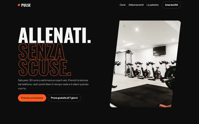 Anteprima del sito dimostrativo Pulse Gym (palestra)